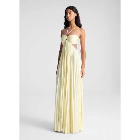 ALC Moira Satin Pleated Maxi Dress US 2 - Picture 5 of 13